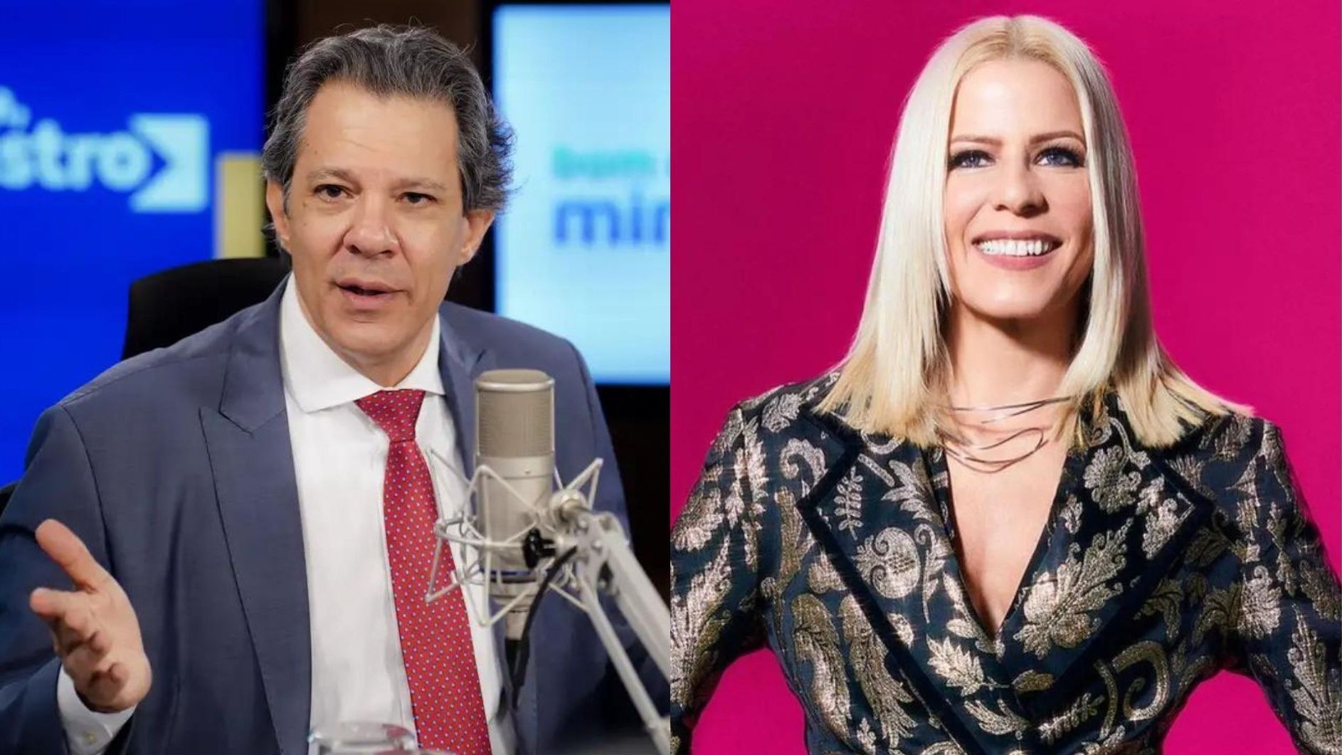 Fernando Haddad, ministro da Fazenda, e Paula Toller, ex-Kid Abelha