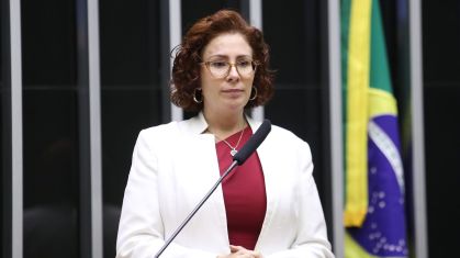 Deputada federal Carla Zambelli (PL-SP) durante sessão deliberativa no plenário da Câmara dos Deputados, em 5 de março de 2024