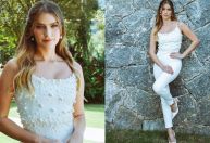 Isabella Santoni inova ao escolher macacão de R$ 15.800 para casamento no civil