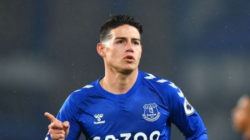 James Rodríguez jogando pelo Everton