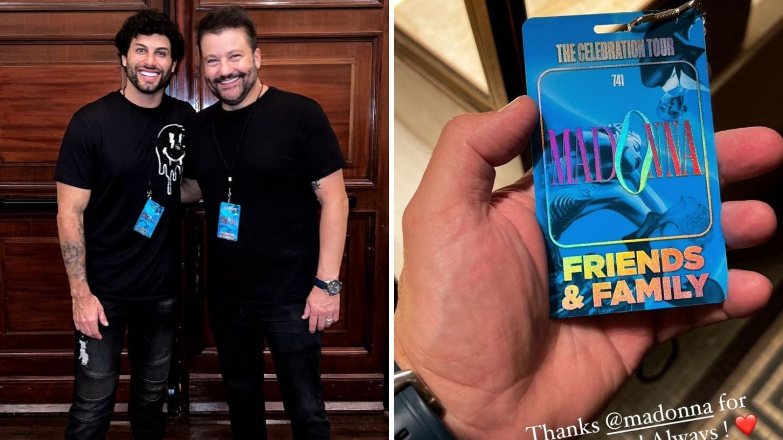Jesus Luz e Peterson Ibrahim no show de Madonna / Reprodução/Peterson Ibrahim/Instagram