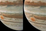 Missão Juno, da Nasa, captura lua de Júpiter na Grande Mancha Vermelha