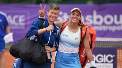 Demi Schuurs e Luisa Stefani em preparação para o Roland Garros