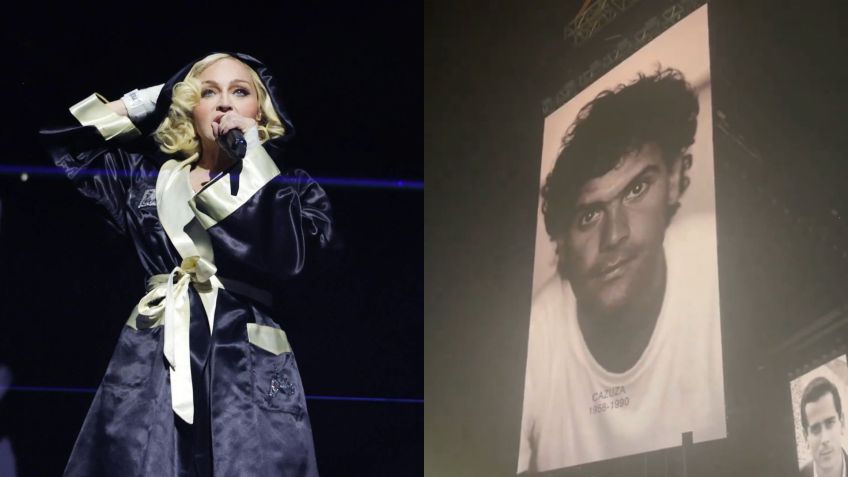 Madonna homenageou Cazuza, Renato Russo e outros brasileiros vítimas da Aids. / Kevin Mazur/WireImage for Live Nation e Reprodução/Redes sociais