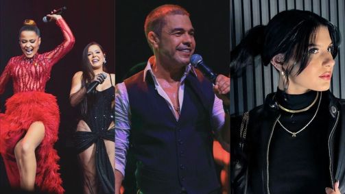Montagem com fotos da dupla Maiara e Maraisa, do cantor Zezé Di Camargo e da cantora Ana Castela