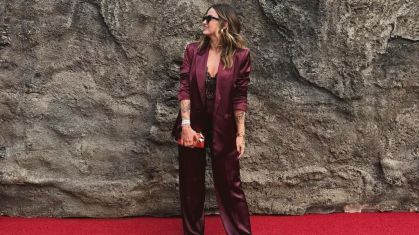Mari Palma posa no tapete vermelho da estreia do filme "Atlas", da Netflix, na Cidade do México