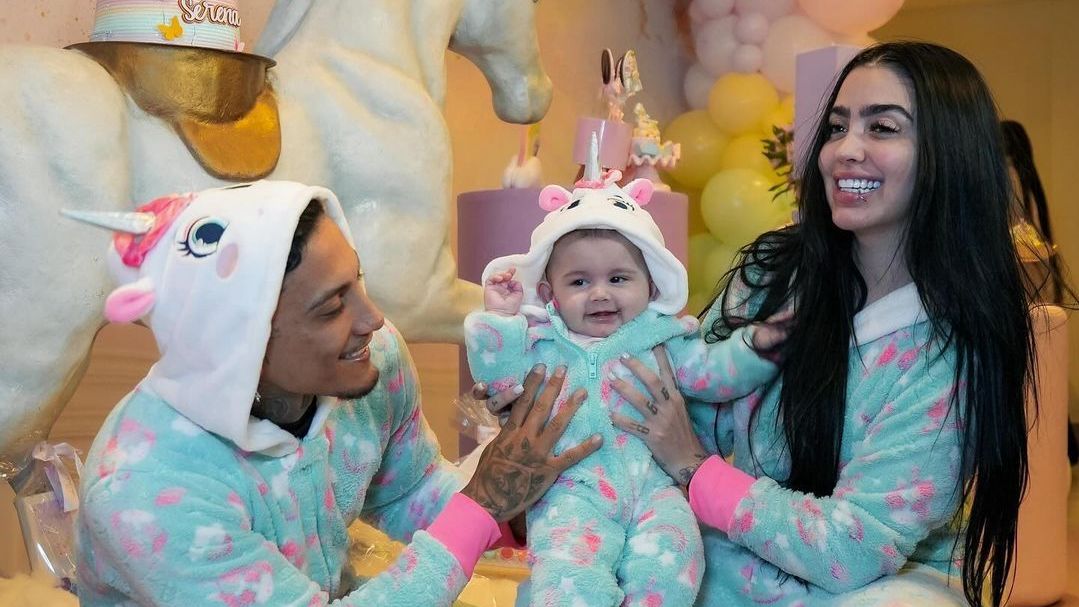 Serena, filha de MC Mirella e Dynho Alves, completou 5 meses