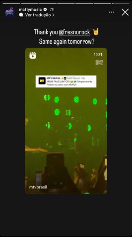 McFly compartilhou um vídeo ao lado da banda brasileira Fresno / Reprodução/Instagram