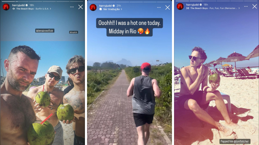 Integrantes do McFly curtem dia de sol no Rio de Janeiro / Reprodução/Instagram