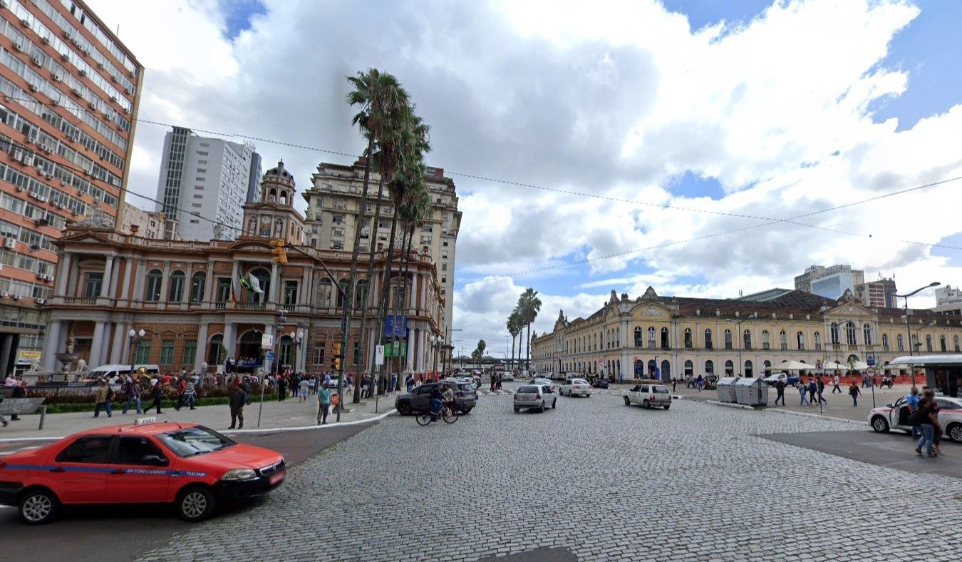 Região do Mercado Público de Porto Alegre (RS) antes da enchente / Reprodução/Google Street View