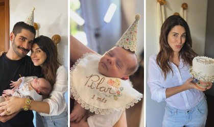 Fernanda Paes Leme comemora 1º "mêsversário" de sua filha; veja fotos
