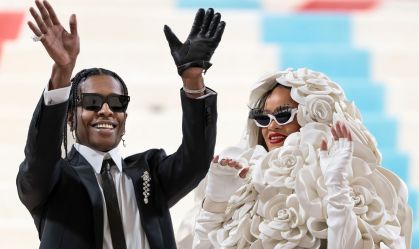 A$AP Rocky e Rihanna durante o Met Gala 2023