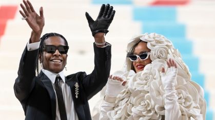 A$AP Rocky e Rihanna durante o Met Gala 2023