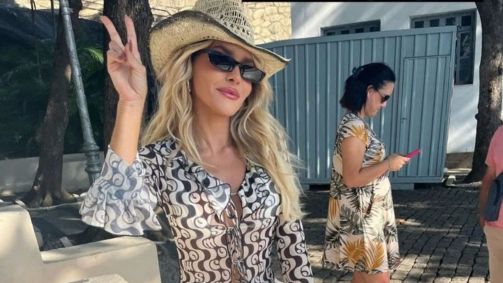 Atriz esteve gravando no Forte de Copacabana na terça (30)