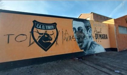 Mural pichado Di María