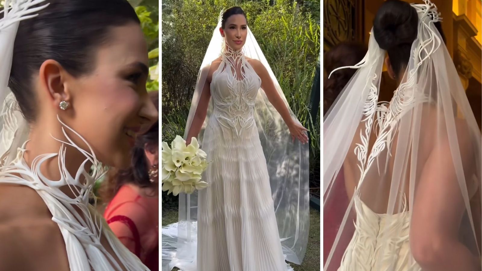 Noiva se casa com vestido feito em impressora 3D