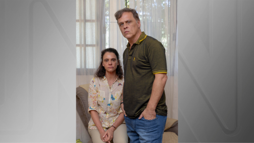 Malu Galli e Guilherme Fontes como Meire e Humberto, os pais de Buba em &quot;Renascer&quot;