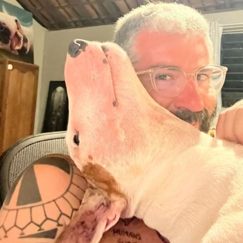 Rafael Mantesso com o cachorro Jimmy / Reprodução/Instagram