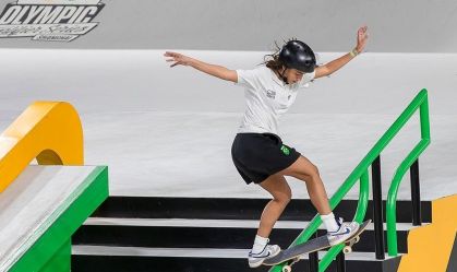 Rayssa Leal durante etapa do Pré-Olímpico em Xangai