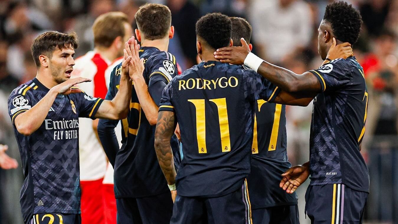 Jogadores do Real Madrid durante jogo