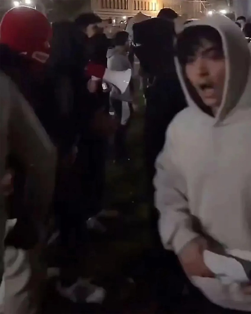Edan On, um aluno do último ano do ensino médio local, foi capturado em vídeo golpeando um manifestante pró-Palestina com uma vara / Redes Sociais
