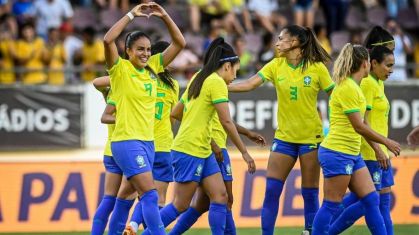 Seleção Brasileira Feminina durante jogo