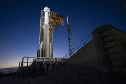 Nave espacial Starliner em preparação para voo antes do cancelamento na Flórida