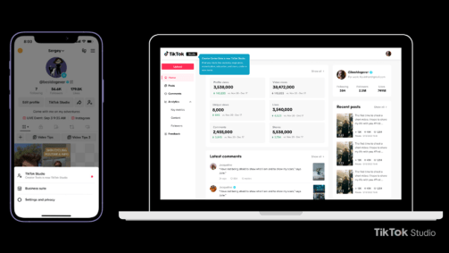 O Tiktok Studio está disponível no aplicativo e também para ser usado no navegador