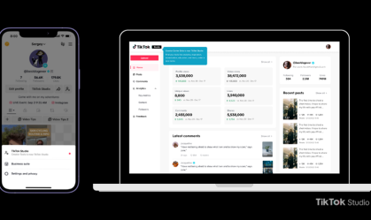 O Tiktok Studio está disponível no aplicativo e também para ser usado no navegador