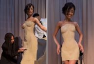 Perrengue? Estilista corta vestido de areia usado por Tyla no Met Gala 2024
