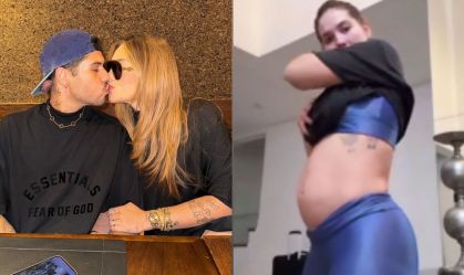 Montagem com fotos do casal Virginia e Zé Felipe e do print de uma chamada de vídeo revelado pelo cantor
