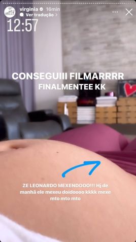 Virginia Fonseca contou que "chega a doer" quando Zé Leonardo se mexe / Reprodução/Instagram
