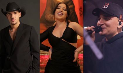 Montagem com fotos dos cantores Zé Vaqueiro, Mari Fernandez e João Gomes