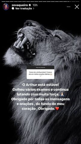 Zé Vaqueiro revelou que o filho está "estável" / Reprodução/Instagram