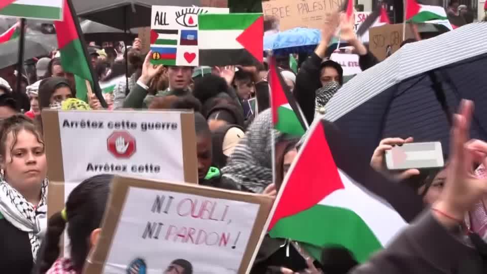Thousands of pro-Palestinian protesters march in Paris