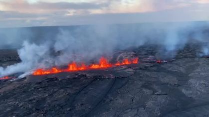 Imagens aéreas da erupção do Monte Kiluaea do USGS