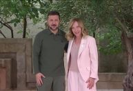 Giorgia Meloni recebe Zelensky na cúpula no G7, na Itália