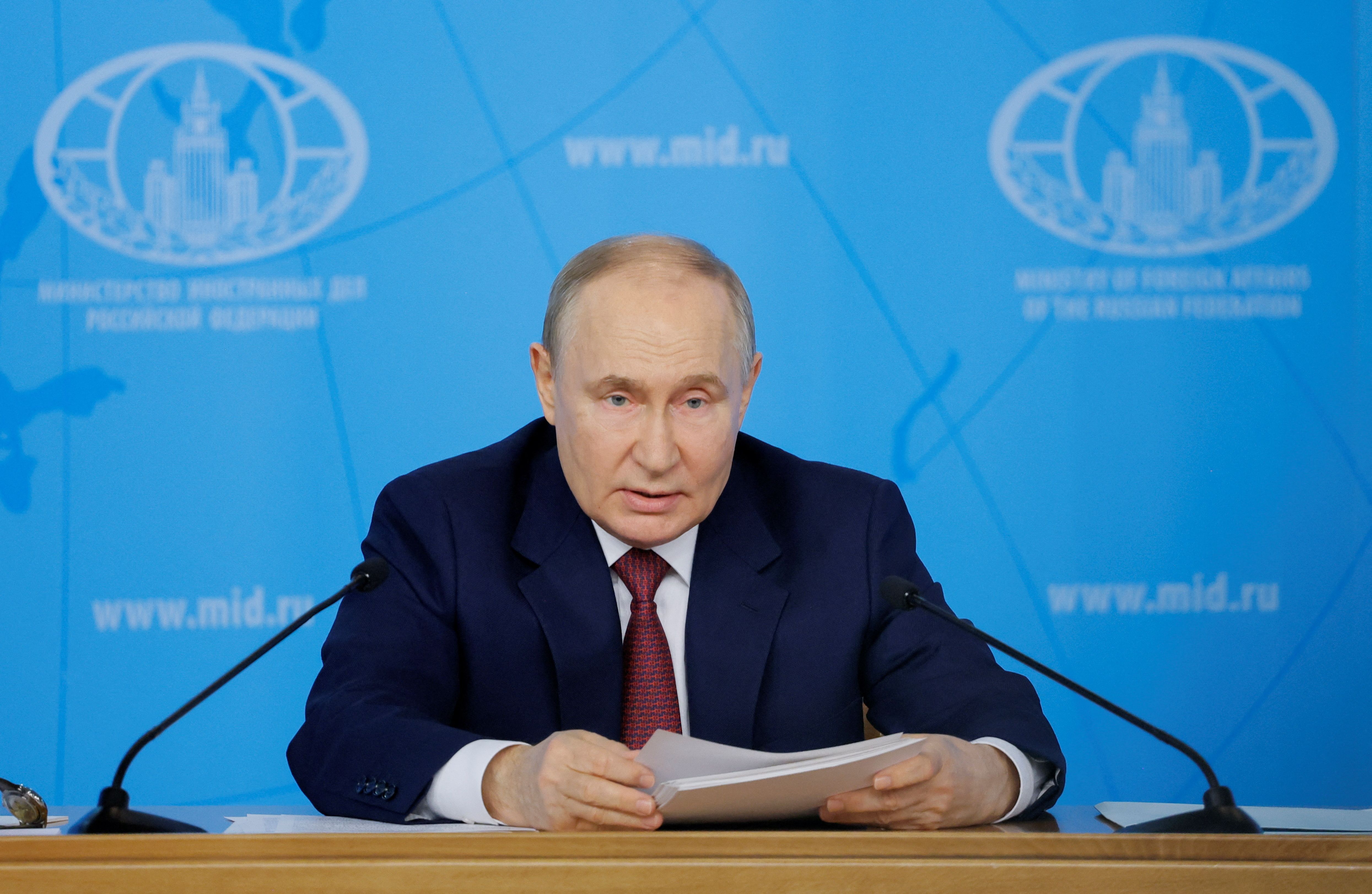 Presidente russo Vladimir Putin em Moscou
