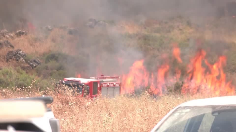 Incoming rockets fired from Lebanon set fires in northern Israel