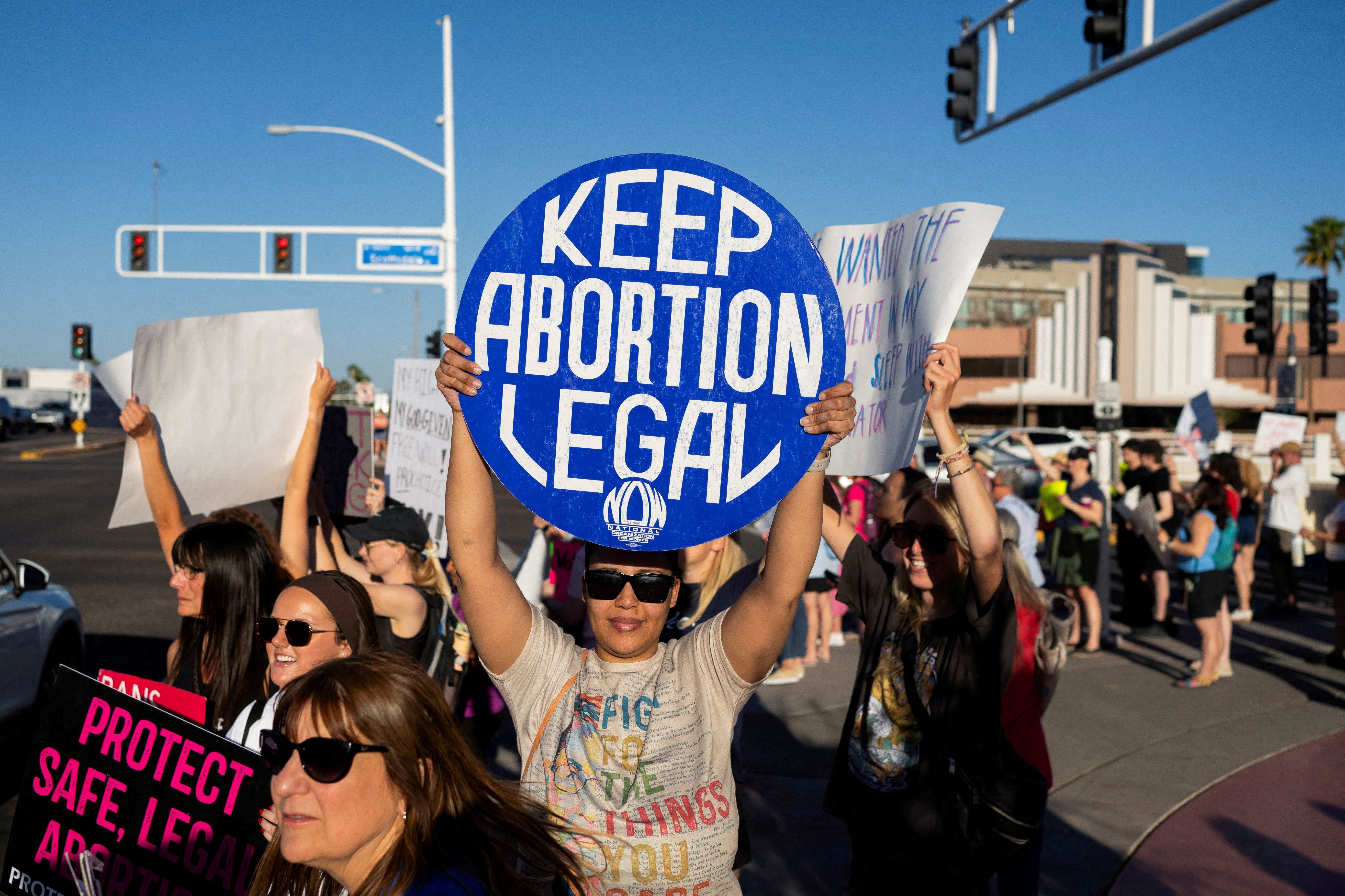 Protesto contra restrições ao aborto em Scottsdale, Arizona