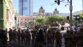 Tropas do Exército da Bolívia em suposta tentativa de golpe de Estado