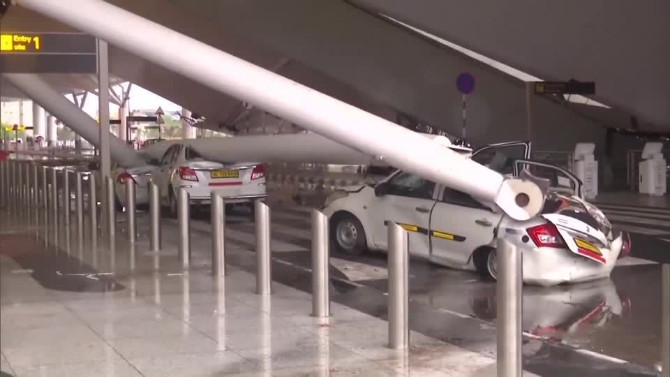One dead as New Delhi airport roof collapses after heavy rain