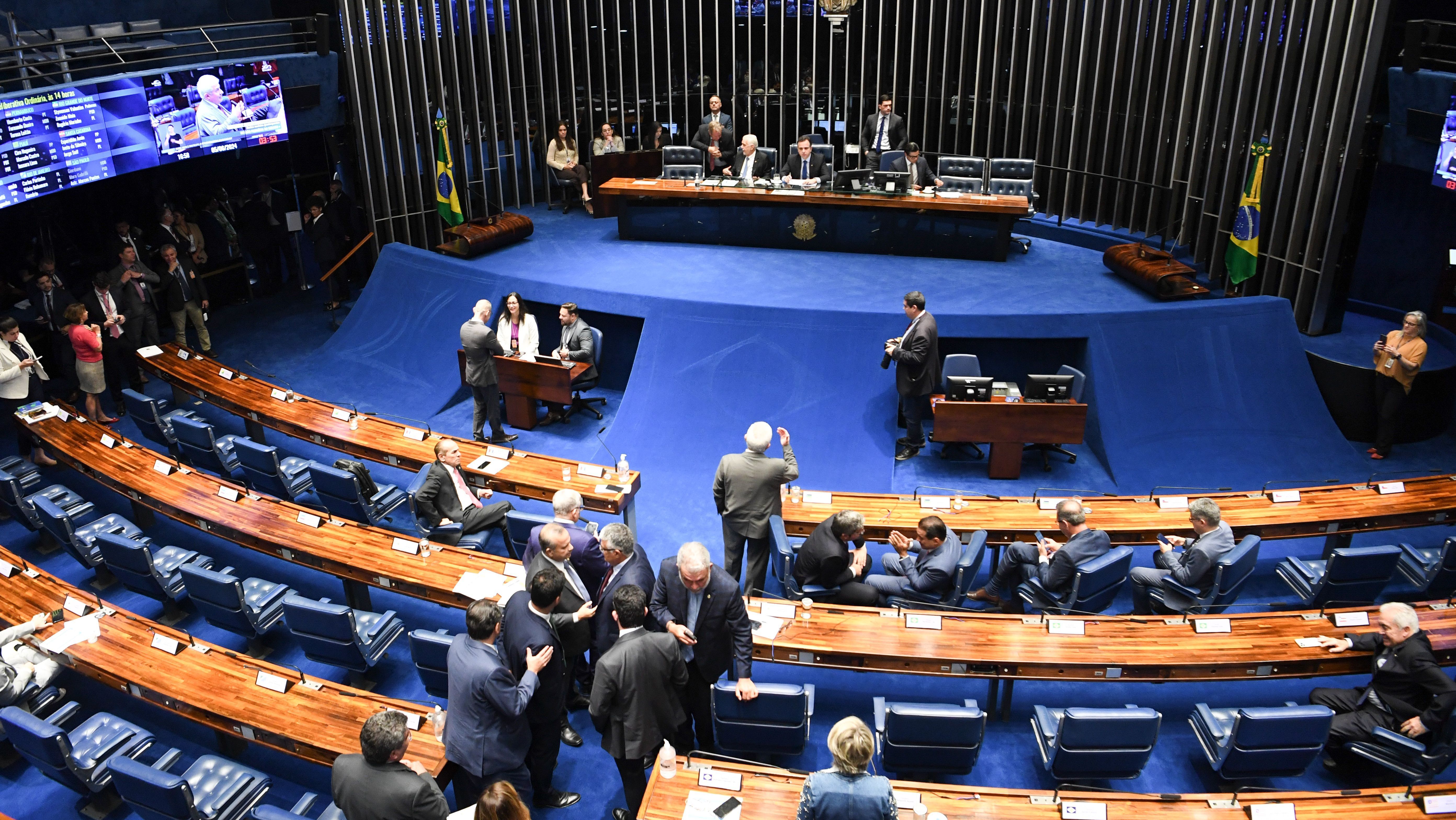 Plenário do Senado Federal durante sessão deliberativa, em Brasília, 5 de junho de 2024