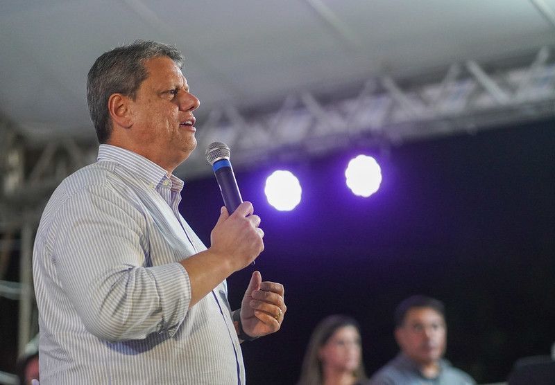 O governador de São Paulo, Tarcísio de Freitas (Republicanos)