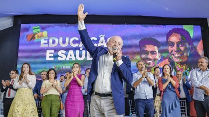 Presidente da República, Luiz Inácio Lula da Silva, durante a cerimônia de anúncios de investimentos para as instituições federais de educação do Ceará, no Palácio da Abolição. Fortaleza - CE