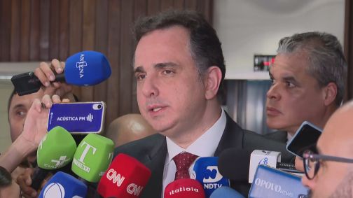Rodrigo Pacheco em entrevista coletiva em 4 de junho de 2024, em Brasília