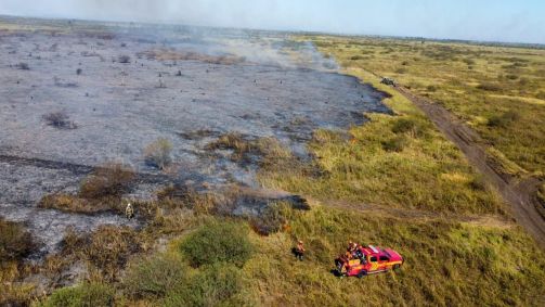 Bombeiros tentam combater incêndios no Pantanal em junho de 2024