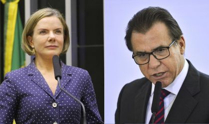 Gleisi Hoffmann e Luiz Marinho