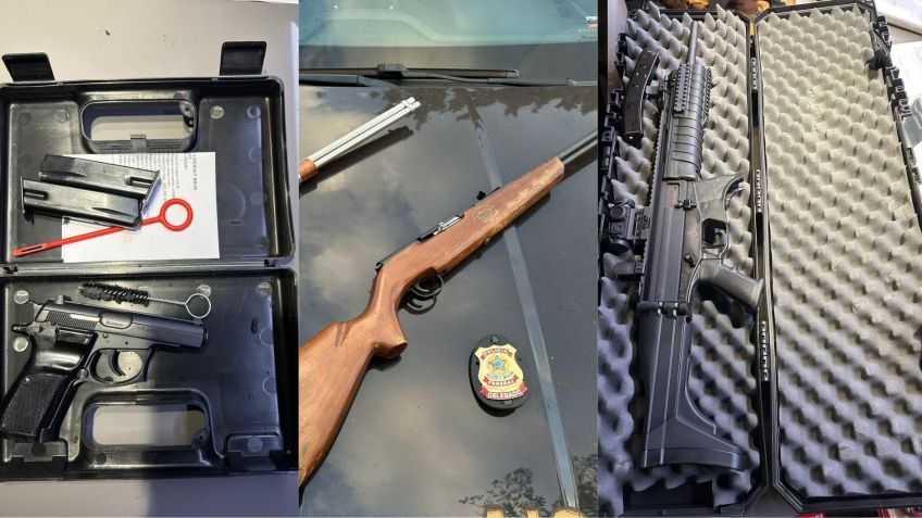 Armas apreendidas na operação de hoje / Reprodução