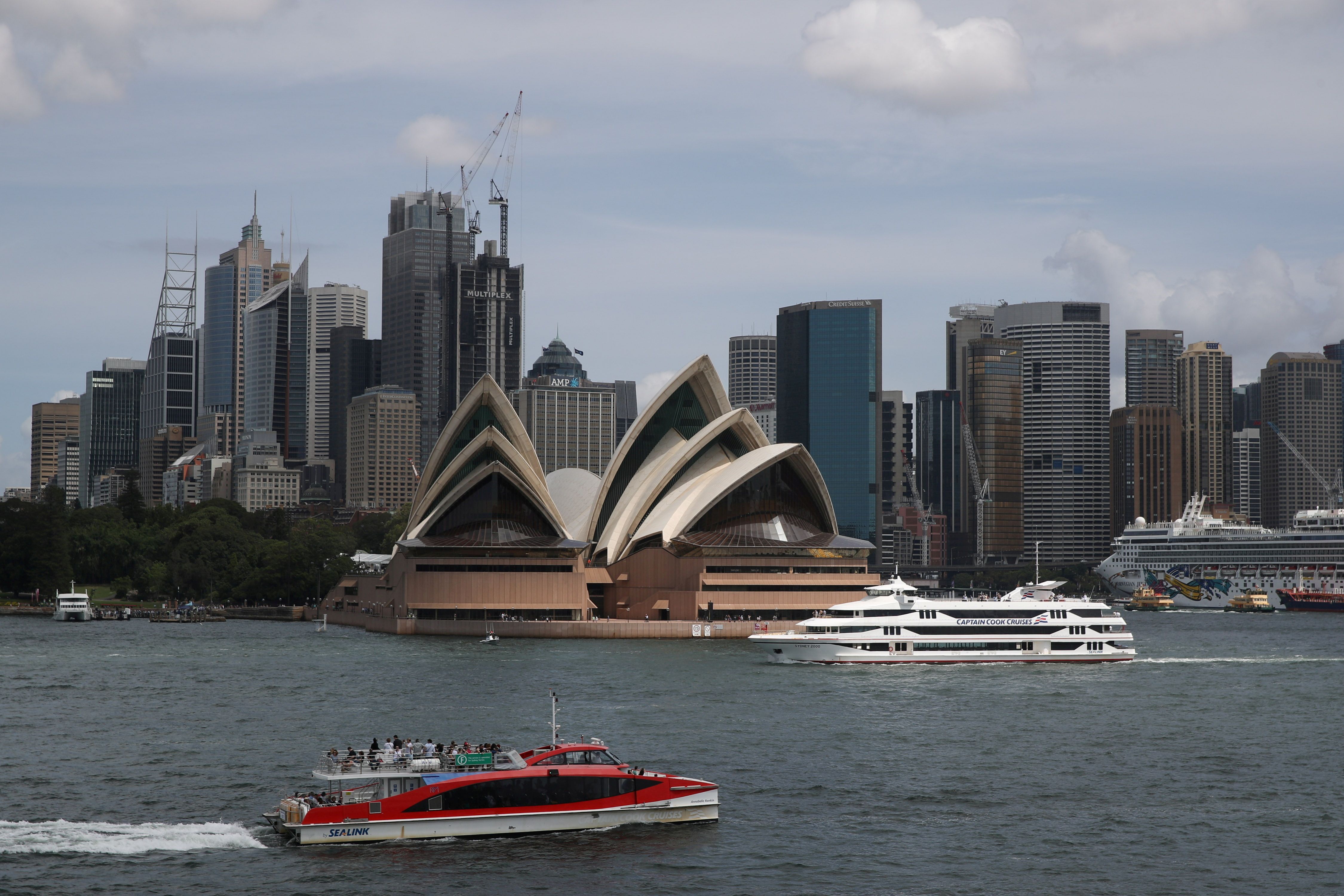 FILE PHOTO: The Sydney Opera House and city centre skyline are seen in Sydney